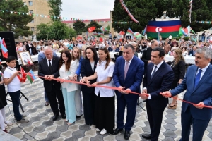 Şemkir'de Milli Kahraman İsgender Aznaurov’un Anıtı Açıldı