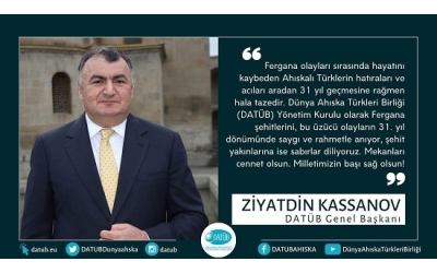 Ziyatdin Kassanov'un Fergana olaylarının 31. Yıldönümü ile ilgili Mesajı