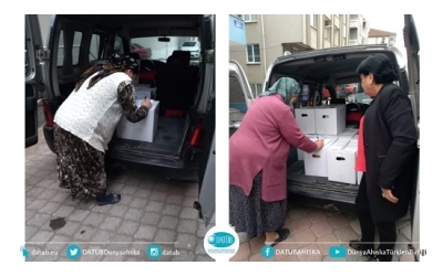 DATÜB'ün Gıda Yardım Kolisi Samsun'da İhtiyaç Sahibi Ailelere Ulaştı